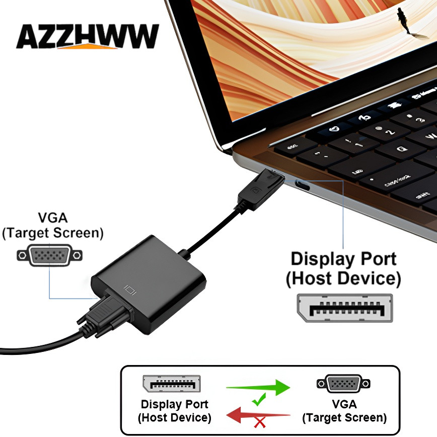 Tablet Lap Desk - 디스플레이포트 to VGA 변환기 HD 1080p