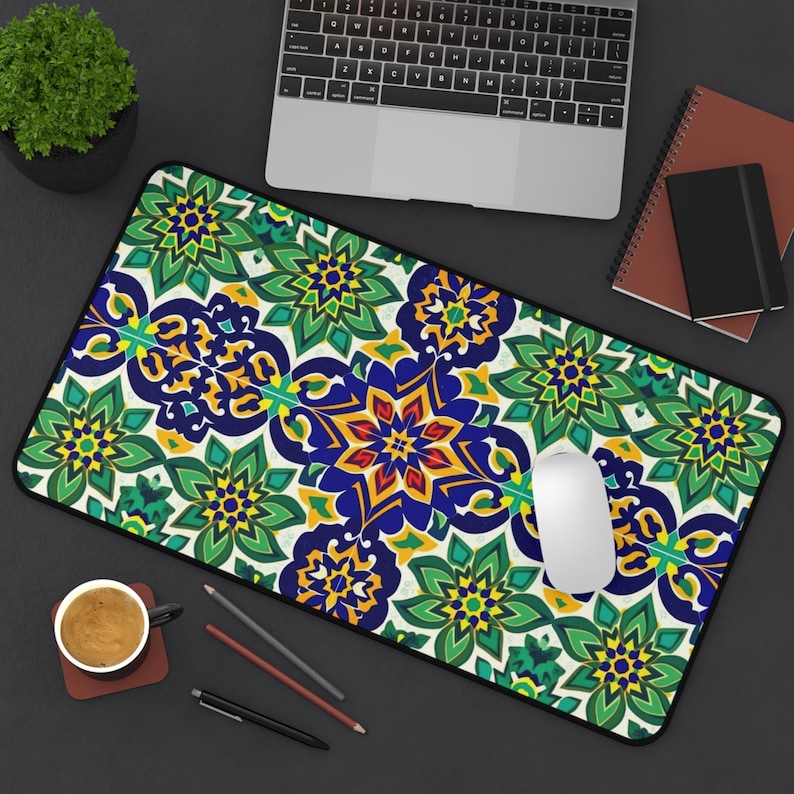 Office Table Accessories Unique - 다채로운 꽃무늬 테이블 매트, 세련된 홈
