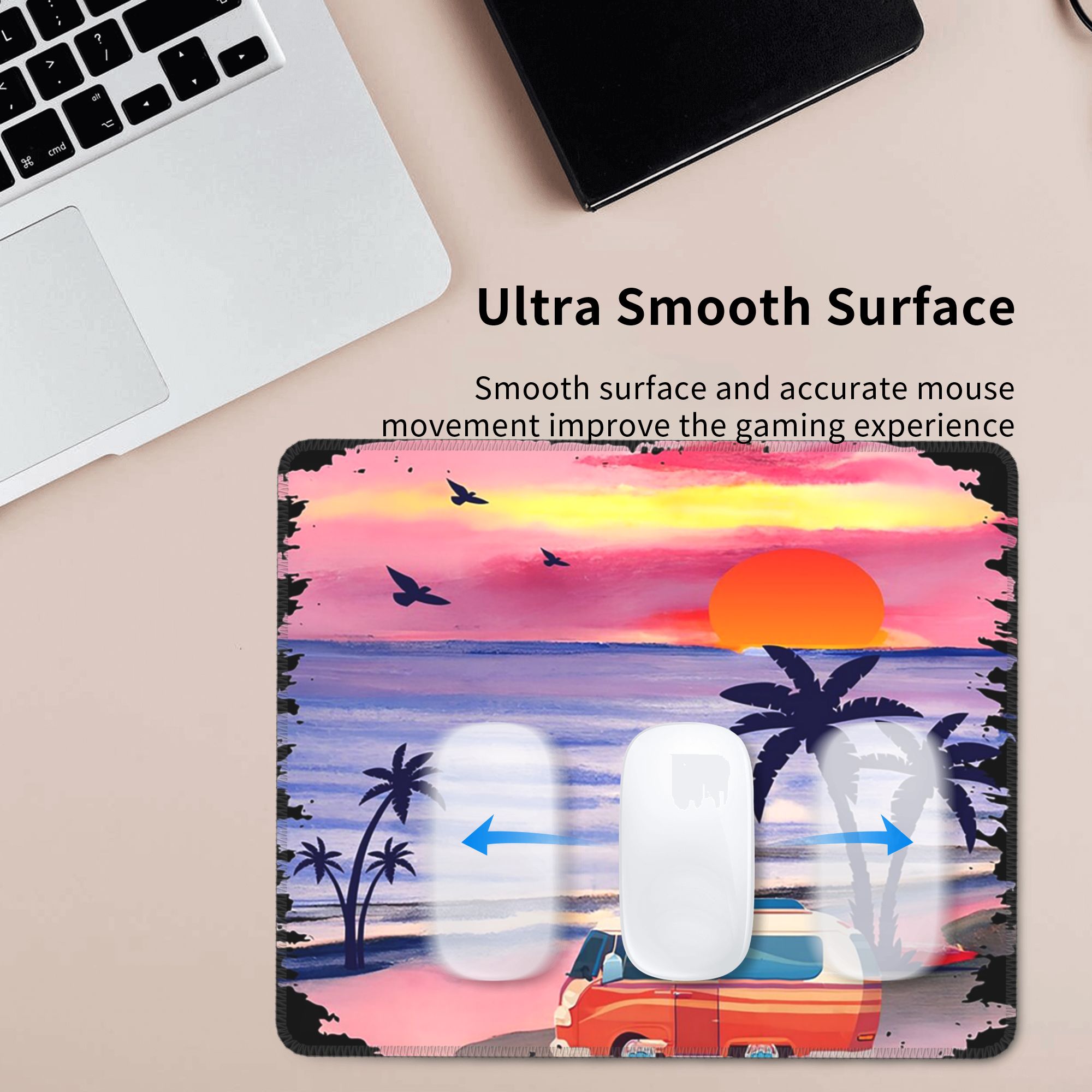 독특한 해변 풍경과 캠핑카 마우스 패드 컴퓨터 키보드  - Office Table Accessories Unique 리뷰 및 가격