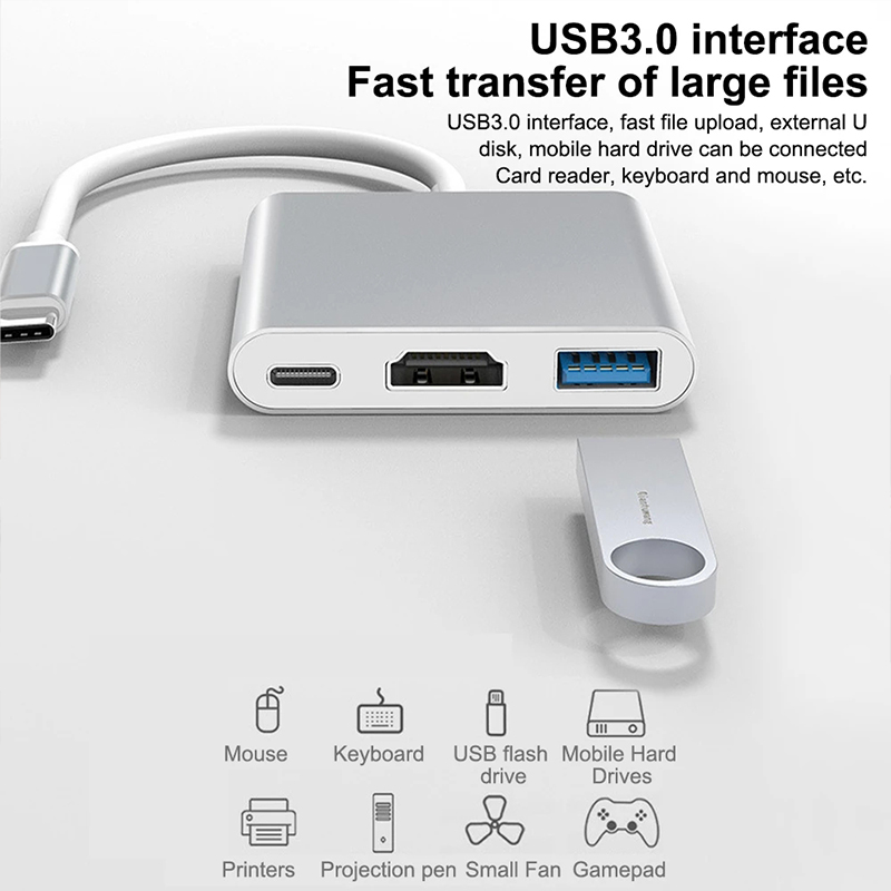 3 in 1 USB 타입 C 허브, 4K HDMI HD - Tablet Ipad Accessories 리뷰 및 가격