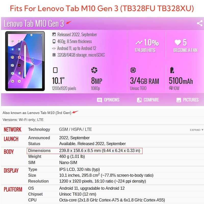 Lenovo Tab M10 3rd Gen 10.1 케이 - Tablet Cover Accessories 리뷰 및 가격