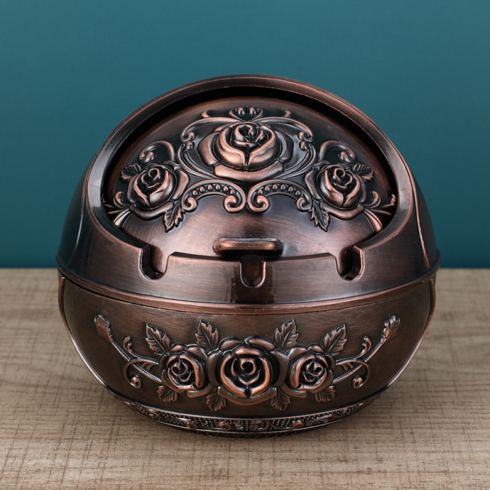 레트로 메탈 뚜껑 달린 재떨이 장식용 테이블 장식품 가 - Office Table Accessories Unique 리뷰 및 가격